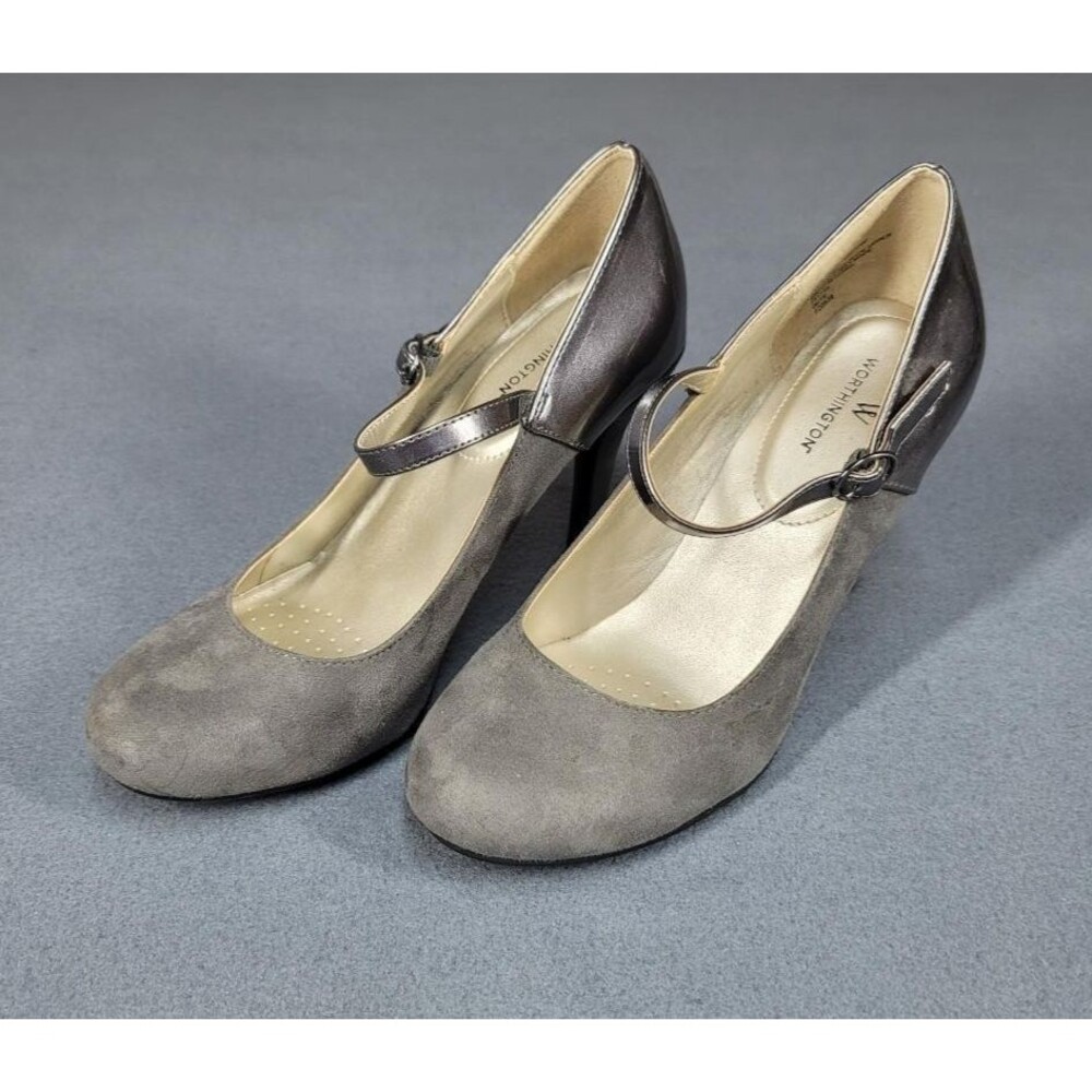 Womens High Heels - Worthington Gray Suede Heels / Pumps Shoe Size 7 M - US